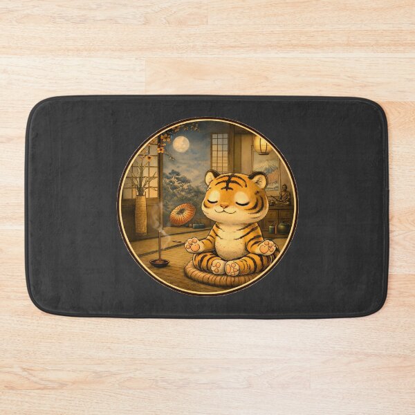 Item preview, Kawaii Tiger Meditation - Cozy Japanese Art designed and sold by CogoPrints.
