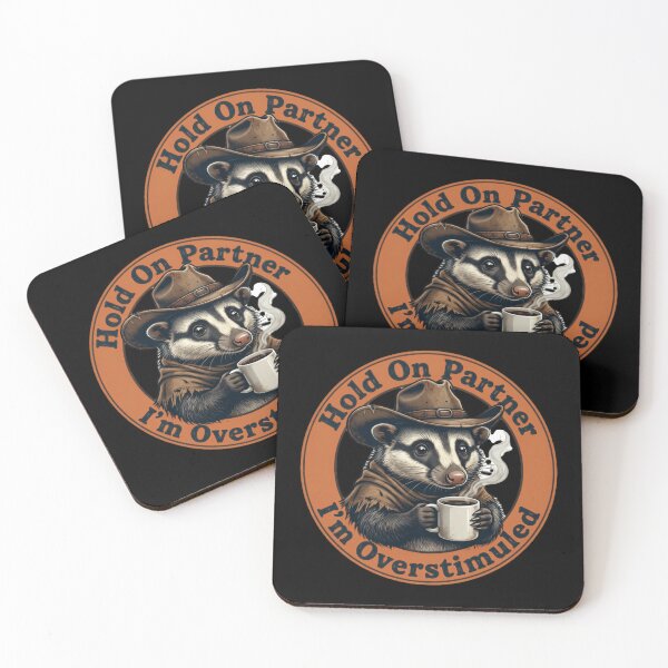 Item preview, Hold on partner im overstimulated cowboy raccoon meme designed and sold by Star3NowForMe.