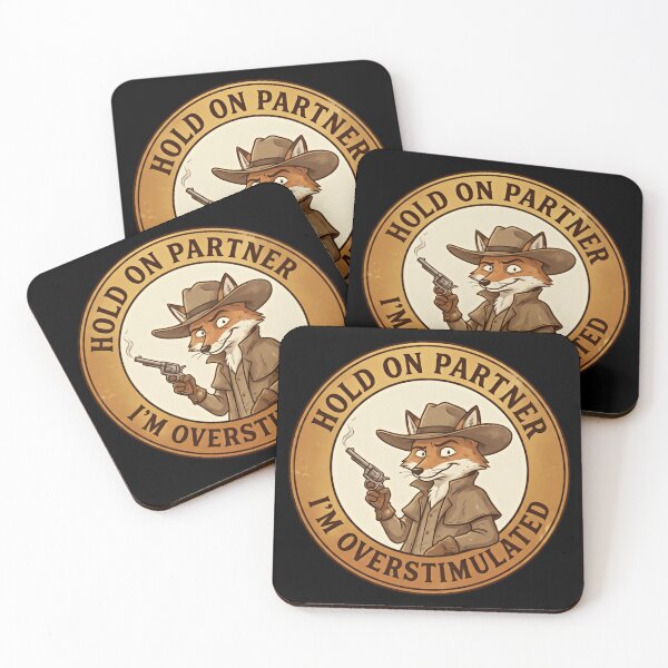 Item preview, Hold on partner im overstimulated cowboy fox western designed and sold by Star3NowForMe.