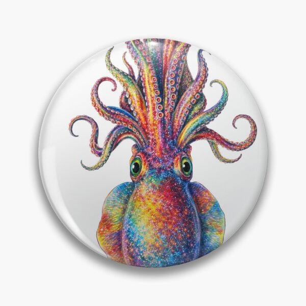 Item preview, Rainbow Cuttlefish – Colorful Ocean Art Illustration designed and sold by PRfoxy.