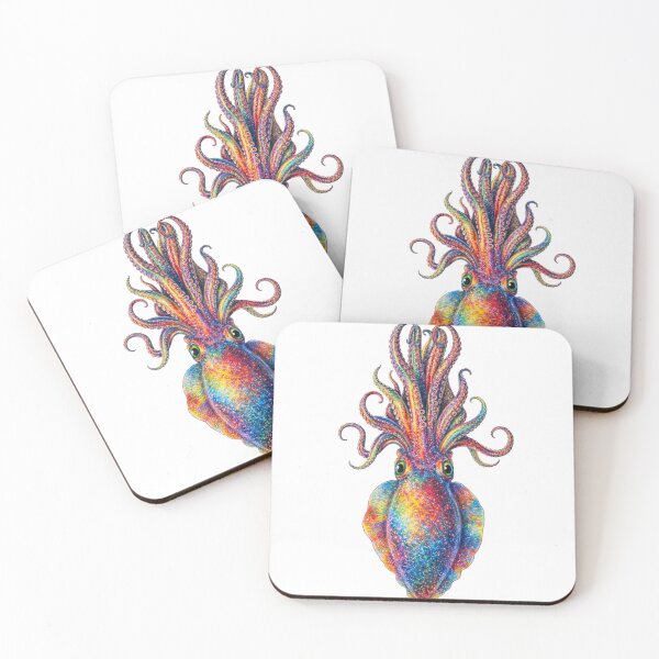 Item preview, Rainbow Cuttlefish – Colorful Ocean Art Illustration designed and sold by PRfoxy.