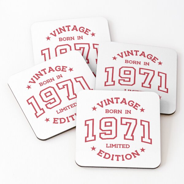 Item preview, Born in 1971 - Retro Style Print Red designed and sold by Viktor Milana.