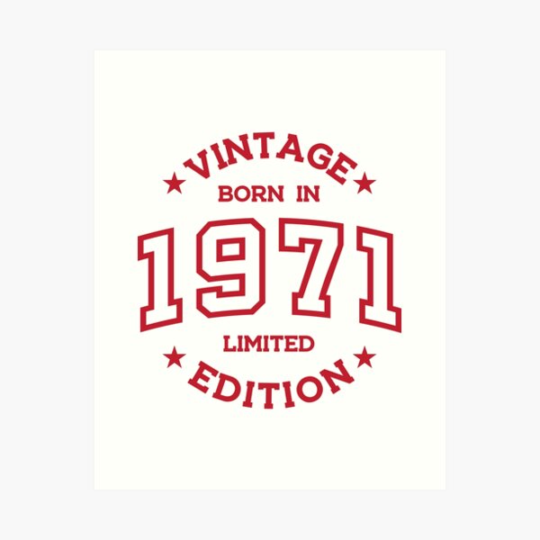 Item preview, Born in 1971 - Retro Style Print Red designed and sold by Viktor Milana.