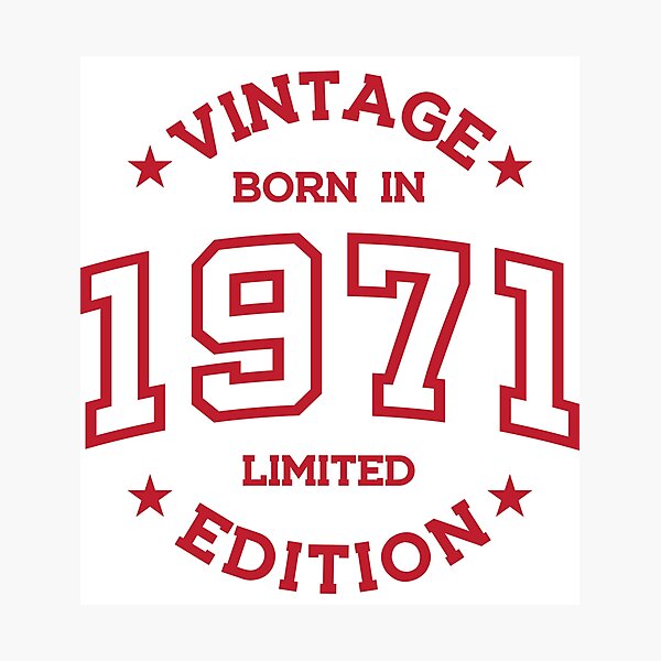 Item preview, Born in 1971 - Retro Style Print Red designed and sold by Viktor Milana.