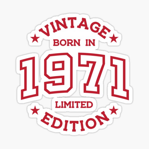 Item preview, Born in 1971 - Retro Style Print Red designed and sold by Viktor Milana.