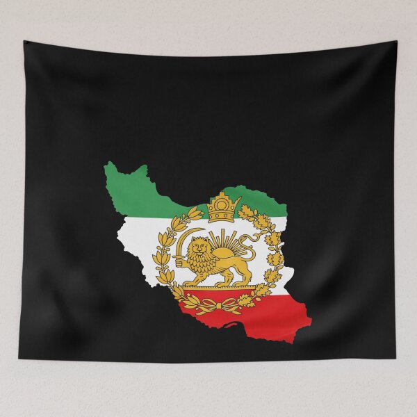 Item preview, Iran Flag Map with Lion and Sun Emblem, Vintage Persian Heritage designed and sold by Flag Outfit.