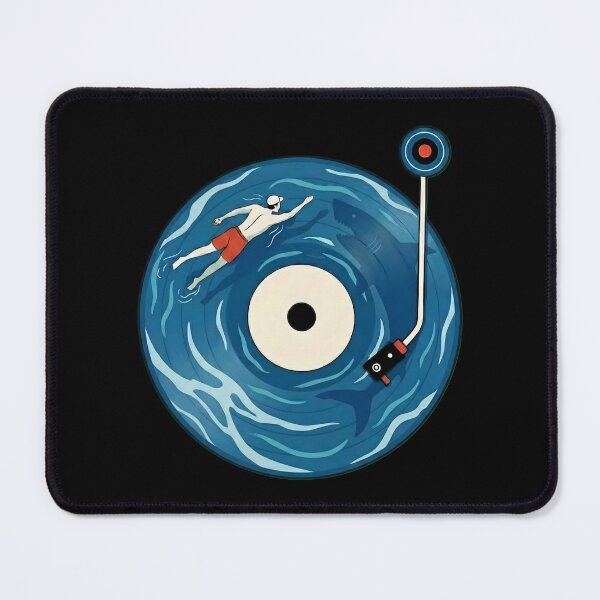 Item preview, Lost in the Deep Groove – Vinyl Ocean Surreal Illustration designed and sold by SidTastic .