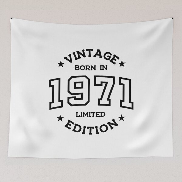 Item preview, Born in 1971 - Retro Style Print Black designed and sold by Viktor Milana.