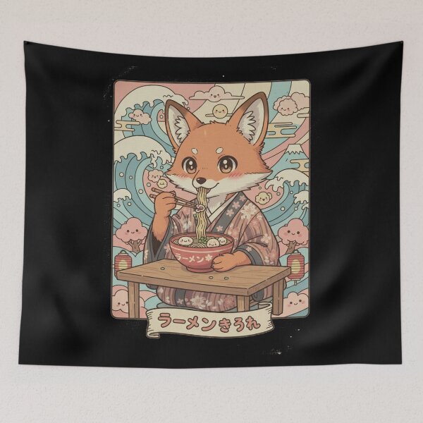 Item preview, The Kitsune Ramen Wave designed and sold by FoxVibes.