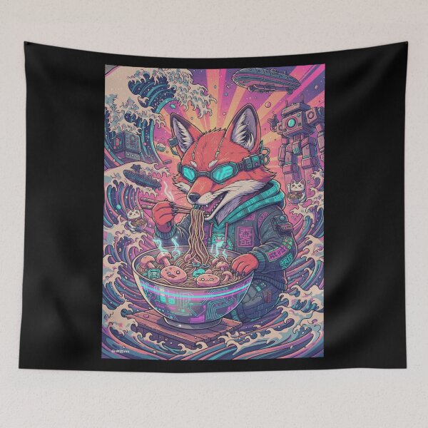 Item preview, Cyber Fox Ramen Wave Surge designed and sold by FoxVibes.