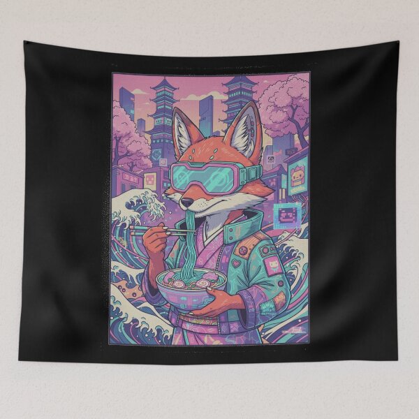 Item preview, Cyberpunk Kitsune's Neon Ramen designed and sold by FoxVibes.