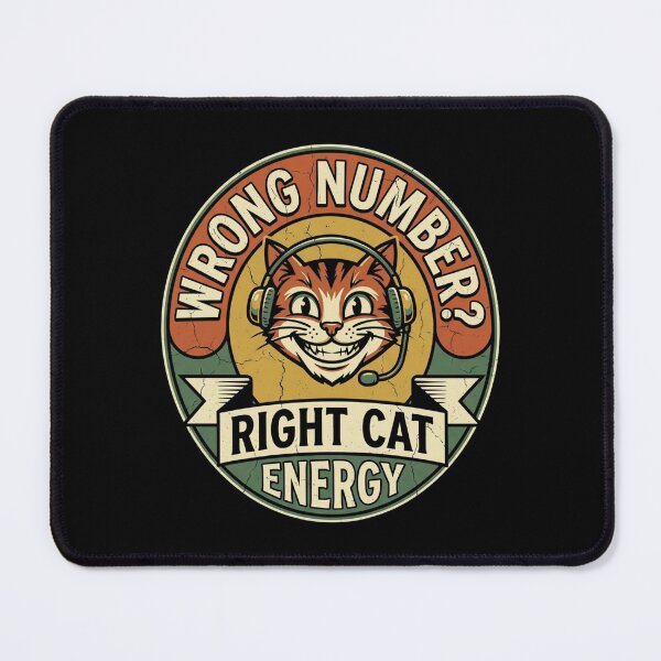 Item preview, Wrong Number Right Cat Energy Vintage Badge designed and sold by anass002.