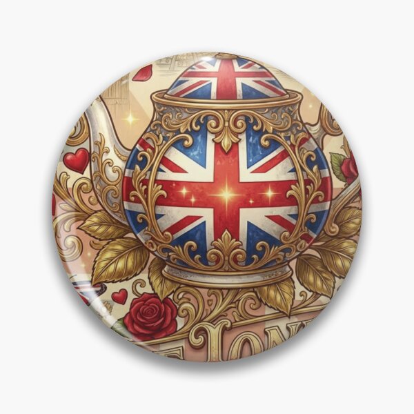 Item preview, Ornate Union Jack Teapot Love London Vintage Art designed and sold by DGtaLrtcom.
