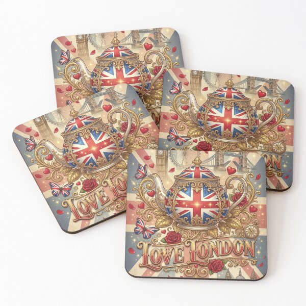 Item preview, Ornate Union Jack Teapot Love London Vintage Art designed and sold by DGtaLrtcom.