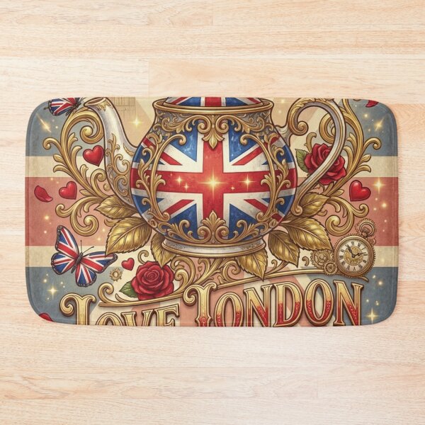 Item preview, Ornate Union Jack Teapot Love London Vintage Art designed and sold by DGtaLrtcom.