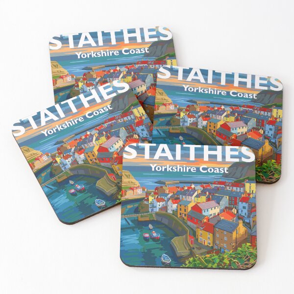 Item preview, Staithes & Cowbar: Coastal Colors Pop Art designed and sold by VistaPainterArt.