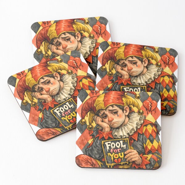 Item preview, Fool For You - Sad Clown Watercolor Valentine Art designed and sold by MukuMint.