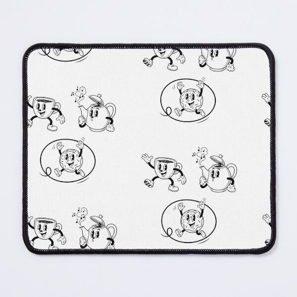 Item preview, Retro Retro-Style Mascot Set: Coffee Cup, Teapot, and Donut designed and sold by NonditStudio.