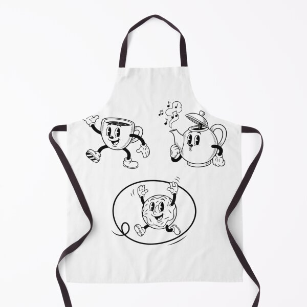 Item preview, Retro Retro-Style Mascot Set: Coffee Cup, Teapot, and Donut designed and sold by NonditStudio.