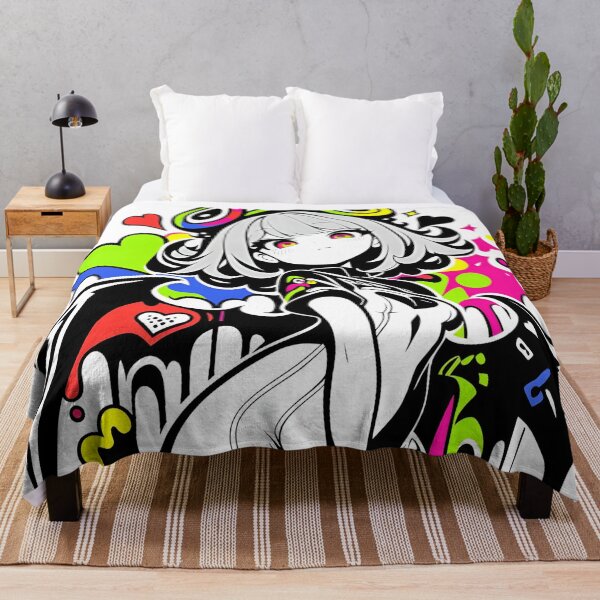 Item preview, Neon Angel Girl – Colorful Anime Pop Art Illustration designed and sold by Dyan4.