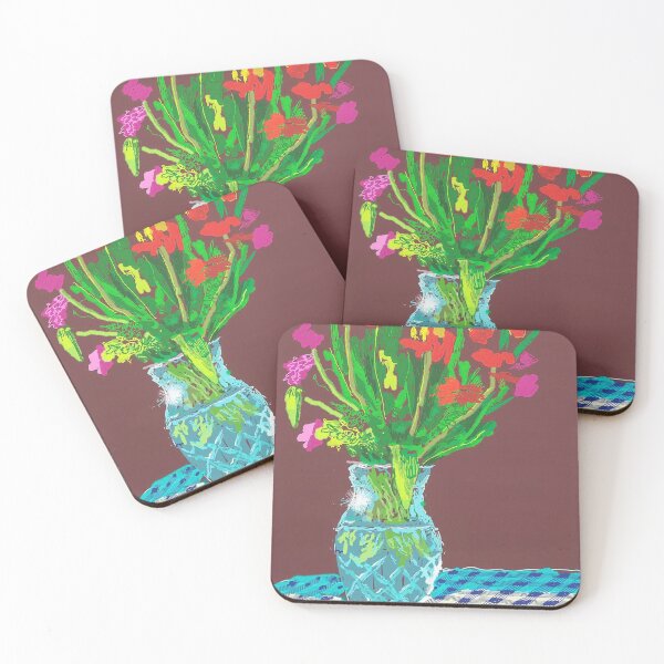 Item preview, 24th February 2021, Red, Yellow And Purple Flowers On A Blue Tablecloth By David Hockney designed and sold by Tommypaitersy.