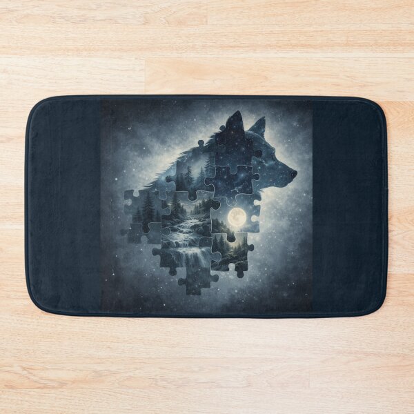 Item preview, Puzzle Wolf — Moonlit Forest Ecosystems designed and sold by GeoWild Designs.