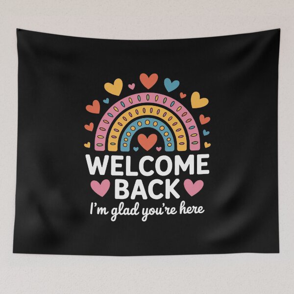 Item preview, Welcome Back Rainbow Quote – I’m Glad You’re Here Classroom Art designed and sold by flagylART.