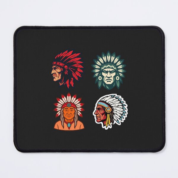 Item preview, Red Indian Man Portrait Aesthetic - Vintage Indigenous Warrior Retro Digital Art designed and sold by Wonder Pixel Studio.