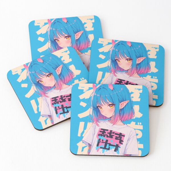 Item preview, Cute Oni Girl - Cyberpop Aesthetic Anime Art designed and sold by Jimakmo.