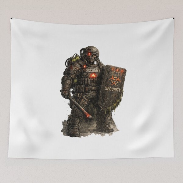 Item preview, Infected Security Robot – Dark Sci-Fi Horror Illustration designed and sold by wait4signal.