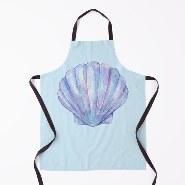 Item preview, Iridescent Blue Watercolor Seashell - Scallop Shell Mermaid Ocean Art designed and sold by Imaginationbeyond.
