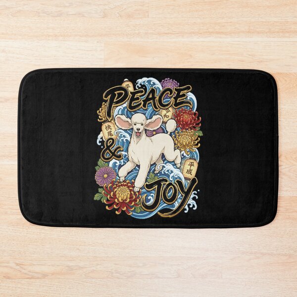 Item preview, Prancing Poodle amidst Waves Chrysanthemums and Lanterns designed and sold by Tong4130.