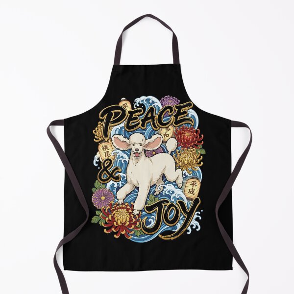 Item preview, Prancing Poodle amidst Waves Chrysanthemums and Lanterns designed and sold by Tong4130.