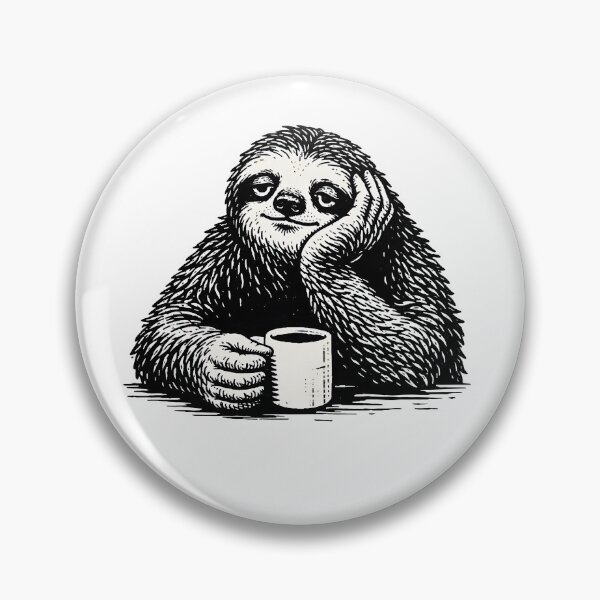 Item preview, Lazy Sloth with Coffee – Chill Morning Mood Illustration designed and sold by Senkov.