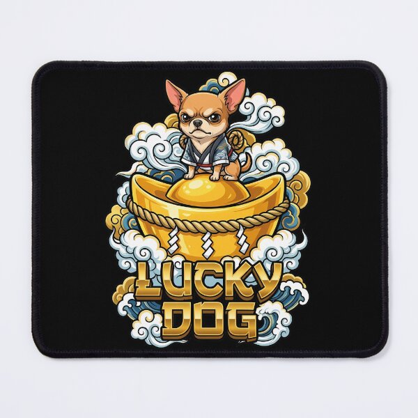 Item preview, Tough Chihuahua Sitting on Giant Gold Ingot with Rope designed and sold by Tong4130.