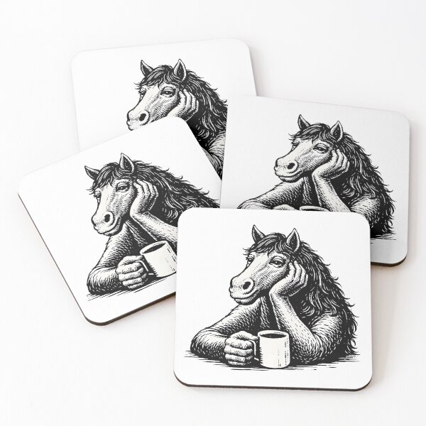 Item preview, Coffee Break Horse – Funny Vintage Engraving Illustration designed and sold by Senkov.