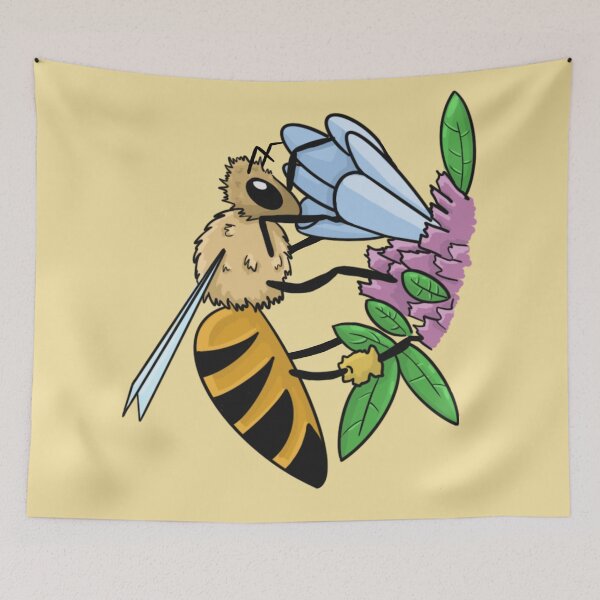 Item preview, Bee on flowers designed and sold by LePlumArt.