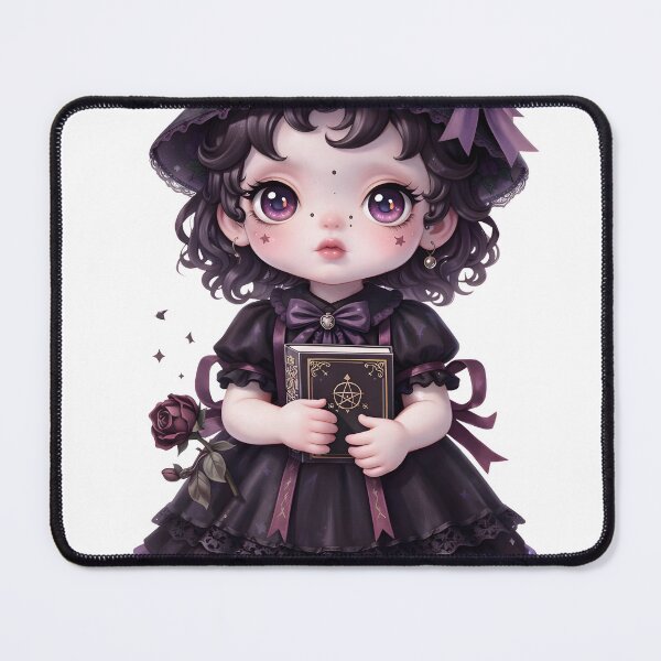 Item preview, Dark girl doll blackdress cute chibi porcelain black roses designed and sold by Kyonmercer.