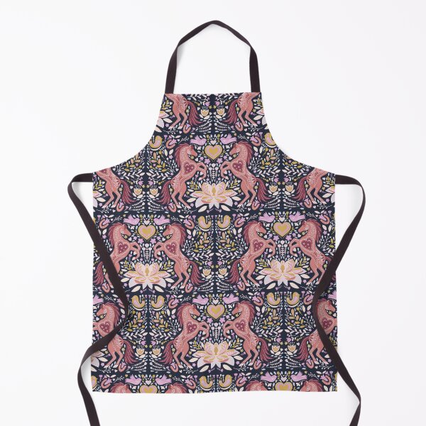 Item preview, Horses and Magnolias Folk art dark blue designed and sold by pholiumsigma_design.