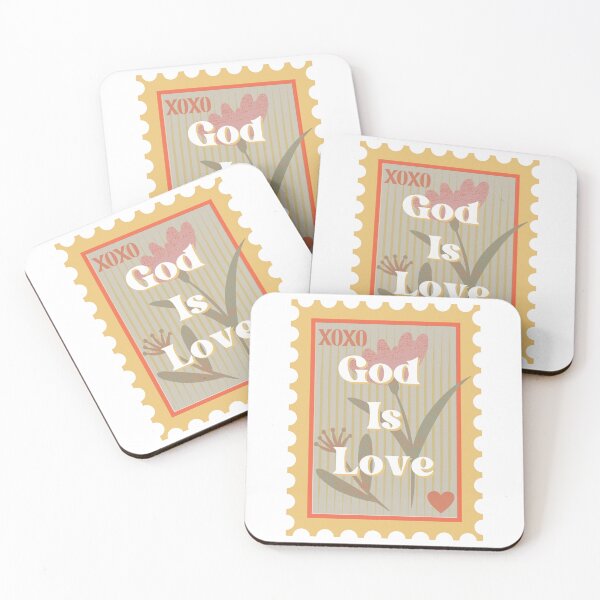 Item preview, God Is Love | Catholic Valentine Vintage Stamp Design designed and sold by Stella Maris Designs.