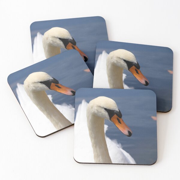 Item preview, Swan Portrait in River | Elegant White Swan Wildlife Photography designed and sold by leonwoods.
