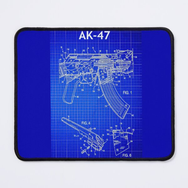 Item preview, AK-47 Kalashnikov - Detailed Technical Line Art Illustration designed and sold by niksy.