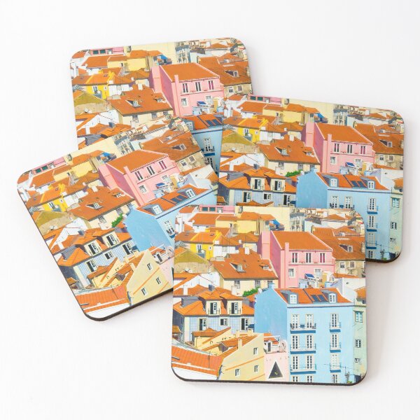 Item preview, Sun-Drenched Lisbon Rooftops - Colourful Portugal Vista designed and sold by VistaPainterArt.