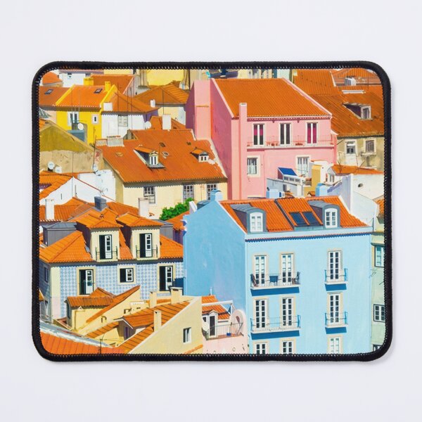 Item preview, Sun-Drenched Lisbon Rooftops - Colourful Portugal Vista designed and sold by VistaPainterArt.