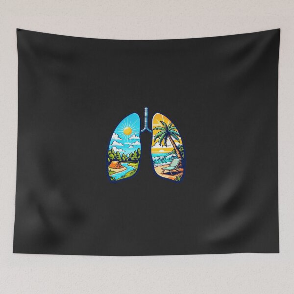 Item preview, Healthy Lungs Happy Life - Minimalist Wellness Quote - Breathe Better Aesthetic designed and sold by Wonder Pixel Studio.
