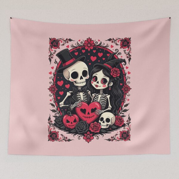 Item preview, Valloween Loving Skeleton Couple designed and sold by taiche.