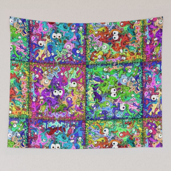 Item preview, Color Tiles #1B - A colony of sticky creatures designed and sold by liquid-print.