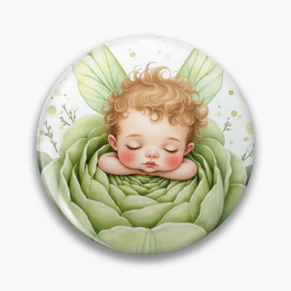Item preview, Celery Bloom Fairy – Enchanted Sleeping Baby Sprite designed and sold by Dream Bloom Gallery.