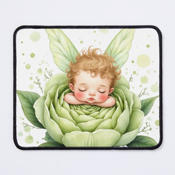 Item preview, Celery Bloom Fairy – Enchanted Sleeping Baby Sprite designed and sold by Dream Bloom Gallery.