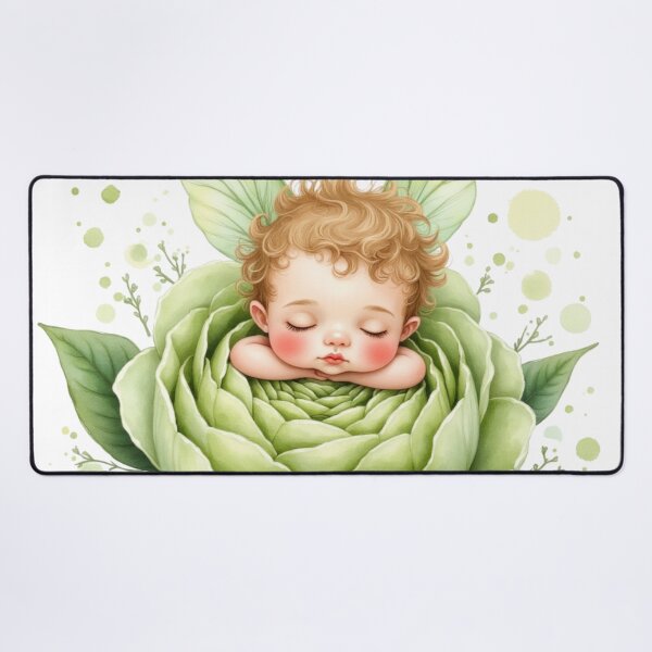 Item preview, Celery Bloom Fairy – Enchanted Sleeping Baby Sprite designed and sold by Dream Bloom Gallery.